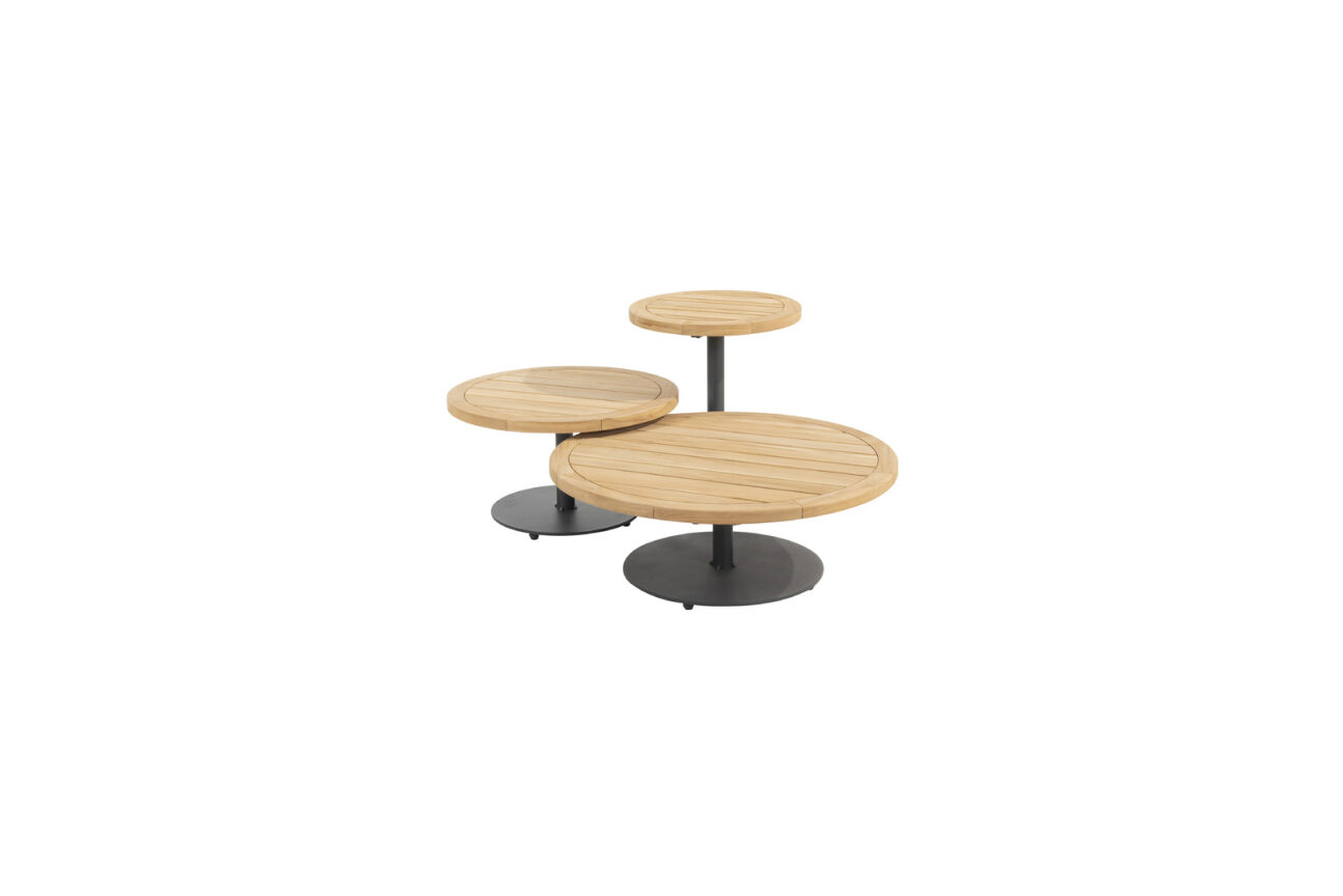 4 Seasons Volta Coffee Table 60x35cm - Aluminium / Teak